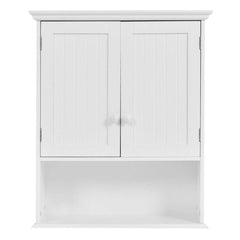 White Wall Mount Bathroom Cabinet w/ Storage Shelf