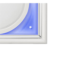 Tarian Rectangular Wooden Frame Mirror with LED in Pearl White