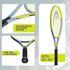 HEAD Tour Pro Tennis Racket - Pre-Strung Light Balance 27 Inch Racquet - 4 3/8 in Grip, Yellow