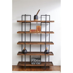 Rustic Distressed Etagere Bookcase 49x75x15 Inches
