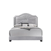 Frankie Queen Bed in Gray Velvet
