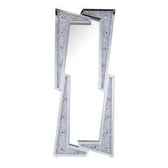 Noralie Wall Mirror in Mirrored and Faux Diamonds