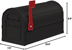 Salsbury 4850BLK Heavy Duty Rural Mailbox - Black