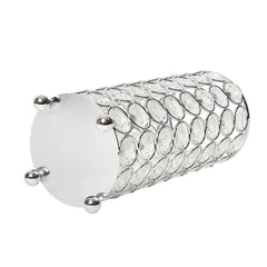 HG1003-CHR Elipse Crystal Decorative Flower Vase, Candle Holder, Wedding Centerpiece, 7.5 Inch, Chrome