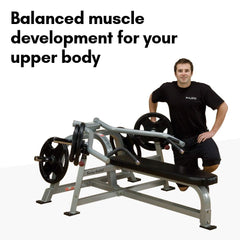 Pro ClubLine (LVBP) Adjustable Leverage Gym Bench - Converging Chest & Bench Press Machine with Sealed Bearings and Gas-Assisted Start Positions
