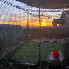 Heavy-Duty Extra-Strength Twisted Rubber Baseball/Softball Training Batting Cage Net, 30 x 12 x 10 Feet