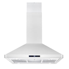 COS-63ISS90 Island Range Hood with 3-Speed Fan, 380 CFM, Permanent Filters, LED Lights, Soft Touch Controls, Ducted Kitchen Vent Hood Extractor, 36 inch, Stainless Steel