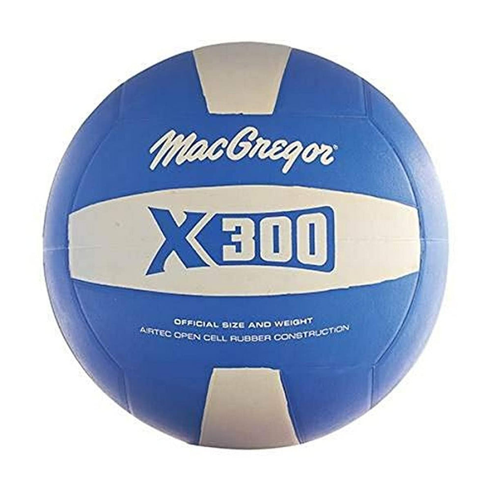A close-up of a volleyball displaying the words x300 prominently.