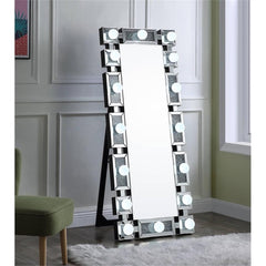 Noralie Wall Mirror in Mirrored and Faux Diamonds