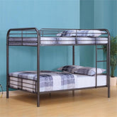 Bristol Metal Full Over Full Bunk Bed in Gunmetal