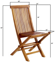 TF22-2 Teak Folding Chair Set | Outdoor Patio Wooden Foldable Chairs | Fully Assembled, Java Finish, Solid Brass Fittings | Portable Outdoor Chairs 18x23x36
