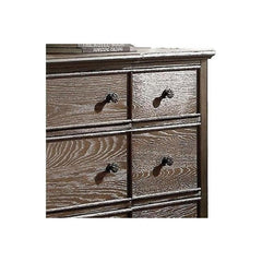 Baudouin 9 Drawer Wooden Dresser in Weathered Oak