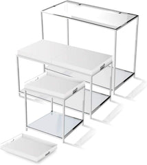 Metal End Table with White Removable Tray