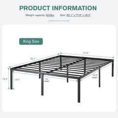 Fast Furnishings King 18 inch Platform Bed with Storage