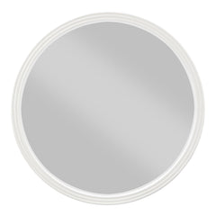 Carena Wooden Frame Round Mirror in White
