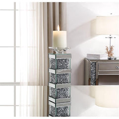 Noralie Accent Candleholder in Mirrored and Faux Diamonds