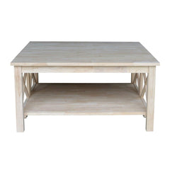 Square Unfinished Solid Wood Coffee Table