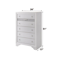 Naima Wood 6-Drawers Bedroom Chest in White