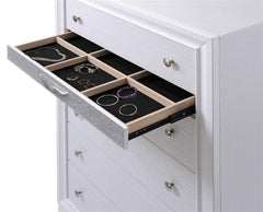 Naima Wood 6-Drawers Bedroom Chest in White