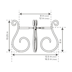 Adjustable Plant Stand Indoor Outdoor, Fits Medium Pots and Planters, Adjusts from 8-12 Inches, Mid Century Modern Metal Planter Holder, Vase Stand, Bowl Stand, Item Stand, Flower Pot Stand (Black)