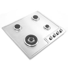 640STX-E 24 in. Gas Cooktop with 4 Sealed Burners, Drop-In Counter-Top Cooker Cooktop with Cast Iron Grate and Melt-Proof Metal Knobs in Stainless Steel