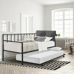 Fast Furnishings Twin Black Metal Daybed with Trundle