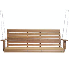 PS70-SW10 Premium Porch Swing | 6Ft Outdoor Furniture & Patio Swing | Handcrafted Western Red Cedar | Comfort Springs, Easy Assembly, Sustainable Outdoor Bench 80.5X 23x 24