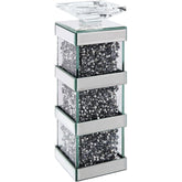 Noralie Accent Candleholder in Mirrored and Faux Diamonds