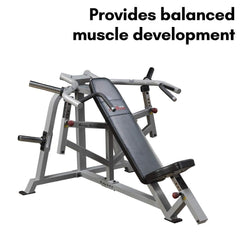 Pro ClubLine (LVIP) Incline Press Leverage Gym Bench - Converging Chest & Shoulder Press Machine with Sealed Bearings and Gas-Assisted Start Positions