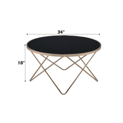 Valora Coffee Table in Black Glass and Champagne
