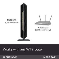 Nighthawk Cable Modem CM1200 - Compatible with All Cable Providers Including Xfinity by Comcast, Spectrum, Cox | for Cable Plans Up to 2 Gigabits | 4 x 1G Ethernet Ports | DOCSIS 3.1, Black