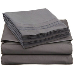 Fast Furnishings King Size Microfiber Sheet Set in Charcoal Stone Gray