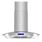 COS-668ICS750 30 in. Lumin Collection 380 CFM Ducted Island Range Hood, Soft Touch Controls, LED Lights, Stainless Steel