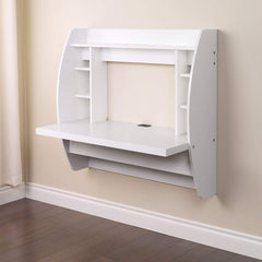 Fast Furnishings White Wall-Mount Space Saving Laptop Desk