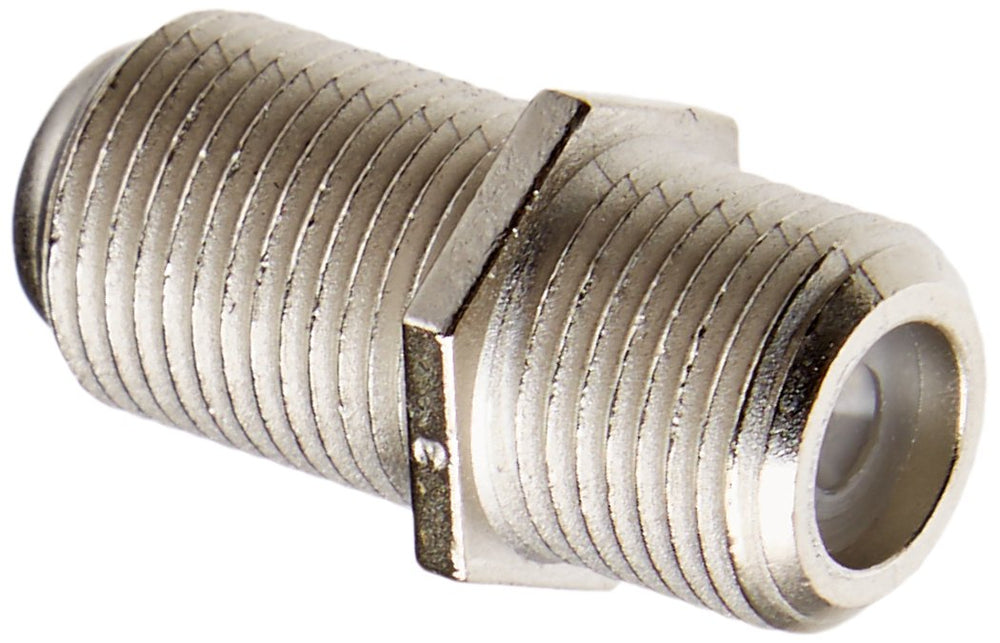Close-up of a metal threaded connector showcasing its detailed grooves and metallic finish.