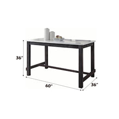 Yelena Counter Height Table in Marble & Weathered Espresso