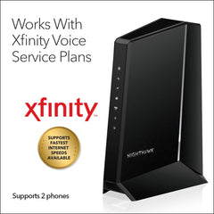 Nighthawk Multi-Gig Cable Modem for Xfinity Voice (CM2050V) ??for Cable Plans up to 2.5Gbps - DOCSIS 3.1-2 Phone Lines
