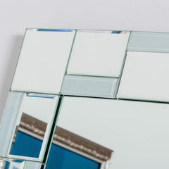 Beveled Glass Wall Vanity Mirror 31.5 Inchx23.6 Inch Silver