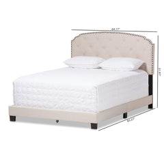 Lexi Modern and Contemporary Light Beige Fabric Upholstered Full Size Bed