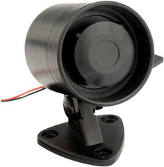 A black car alarm device featuring a prominent red wire attached to it.