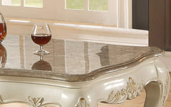 Chantelle Coffee Table with Marble Top, Pearl