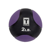 Rubber Medicine Ball - Superior Grip, Textured Surface, Adjustable Air Pressure Fitness Balls - Ideal for Cardio and Core Exercise in Home & Gym Workouts, Purple, 2lbs.
