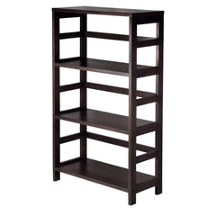 Wide 3-Shelf Modern Shelving Unit in Espresso