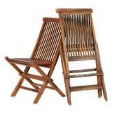 TF22-2 Teak Folding Chair Set | Outdoor Patio Wooden Foldable Chairs | Fully Assembled, Java Finish, Solid Brass Fittings | Portable Outdoor Chairs 18x23x36