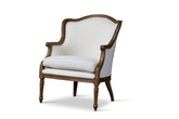 Charlemagne Traditional French Accent Chair, White