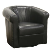 Julian Black Faux Leather Club Chair with 360 Degree Swivel