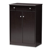 Dariell Modern and Contemporary Wenge Brown Finished Shoe Cabinet