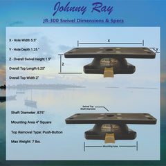 Johnny Ray Fish Finder Mount, Portable Depth Finder Swivel Mount, Quick-Release Fishfinder Bracket, Marine Sonar and Electronics Mounting Equipment (JR-300)