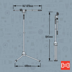 Hosa MSB-521BK Microphone Stand, Tripod base, Black