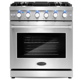 COS-EPGR304 30 in. Haven Collection 4.5 cu. ft. Gas Range with 5 Sealed Burners, Convection Oven, Knob LED Lights, Stainless Steel
